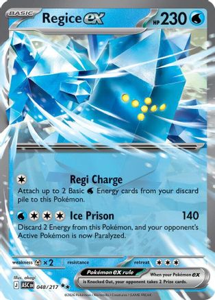 Regice ex 048/217 Double Rare Ascended Heroes