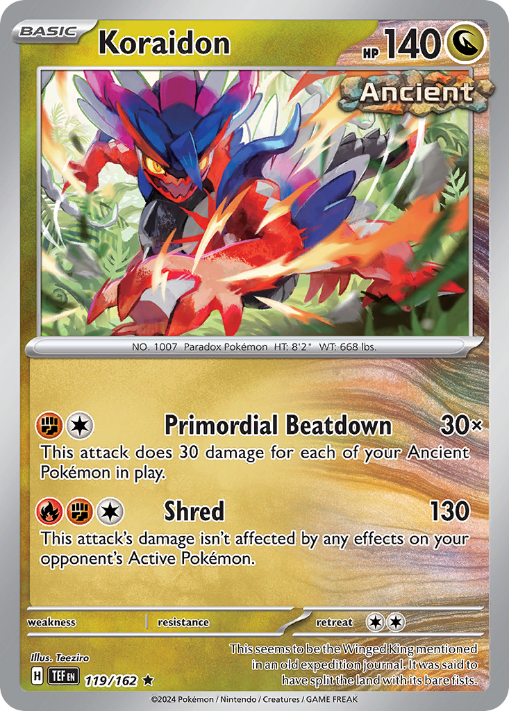 Koraidon 119/162 Rare Temporal Forces Reverse Holo