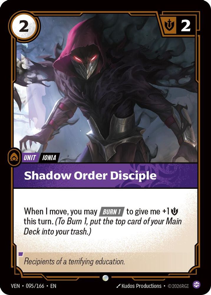 Shadow Order Disciple 095/166 Common Vendetta Foil