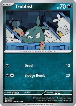 Trubbish 059/086 Common White Flare Reverse Holo