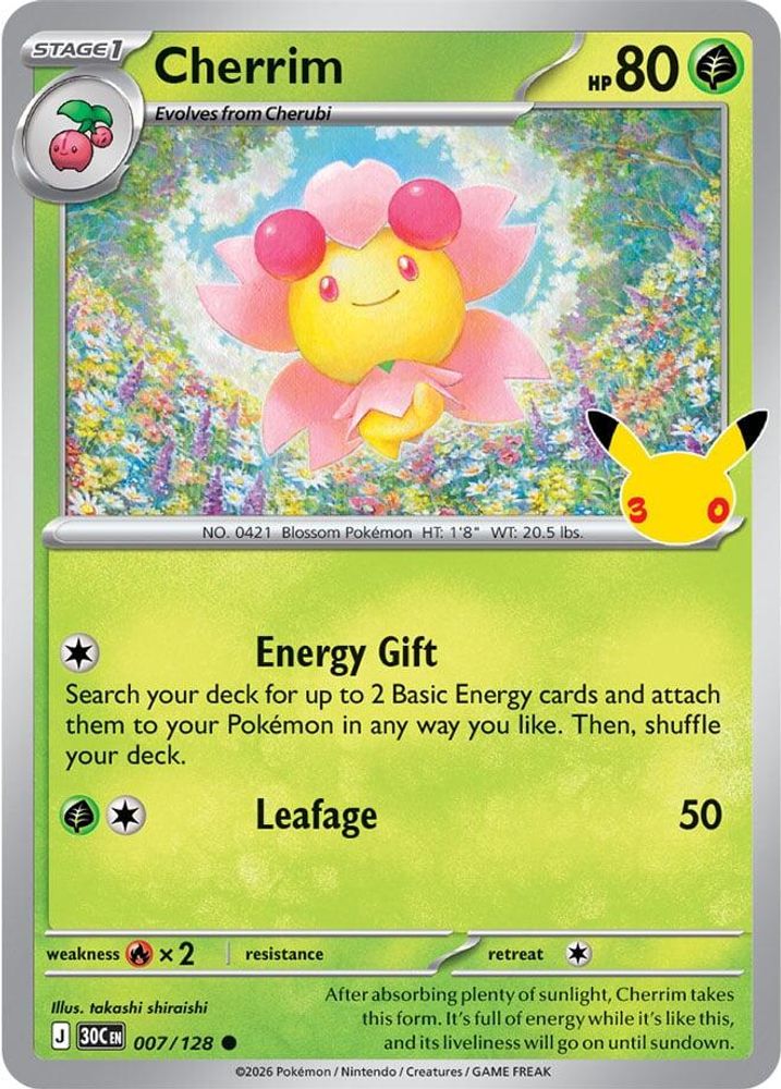 Cherrim 007/128 Holo Common ME: 30th Celebration Pokemon Near Mint