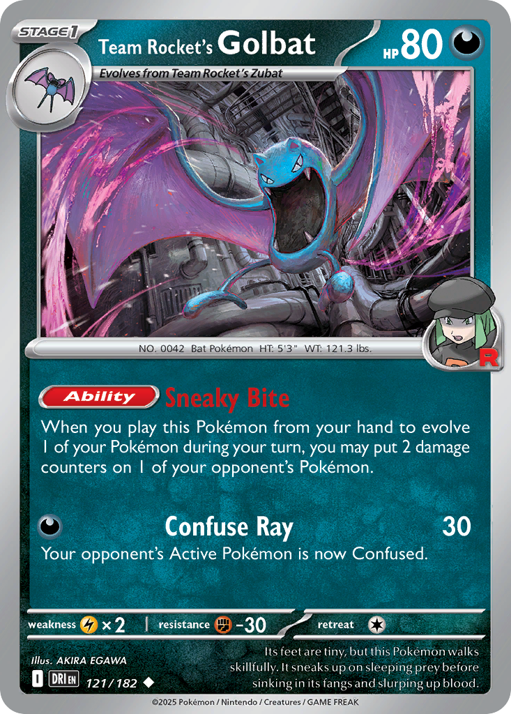 Team Rocket's Golbat 121/182 Uncommon Destined Rivals