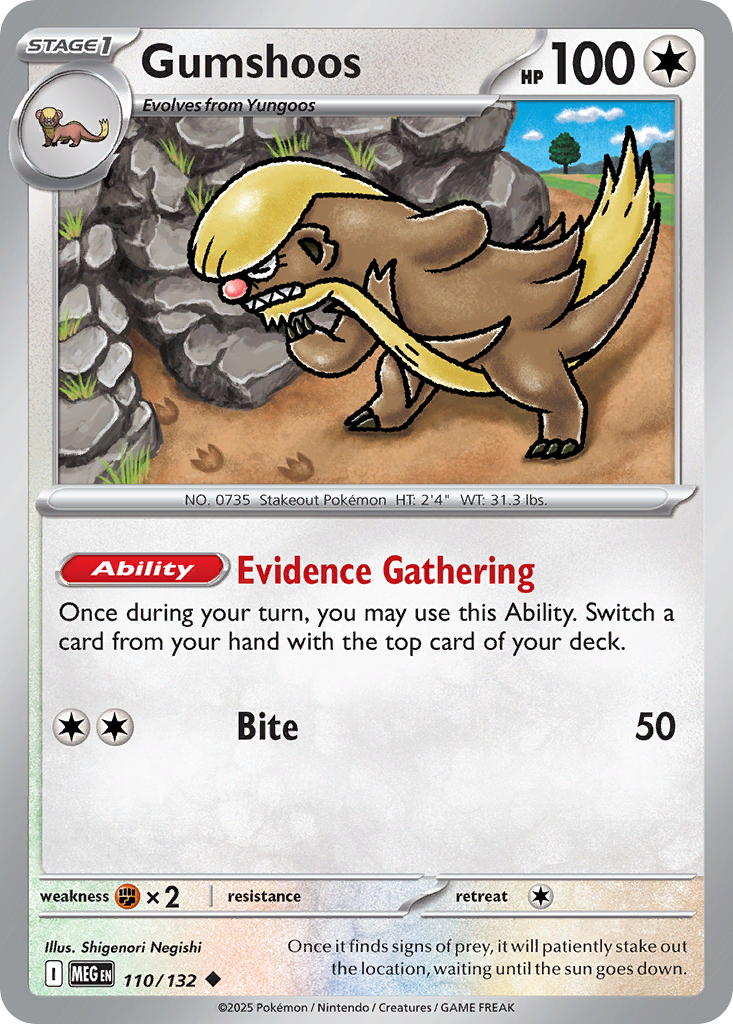Gumshoos 110/132 Uncommon Mega Evolution