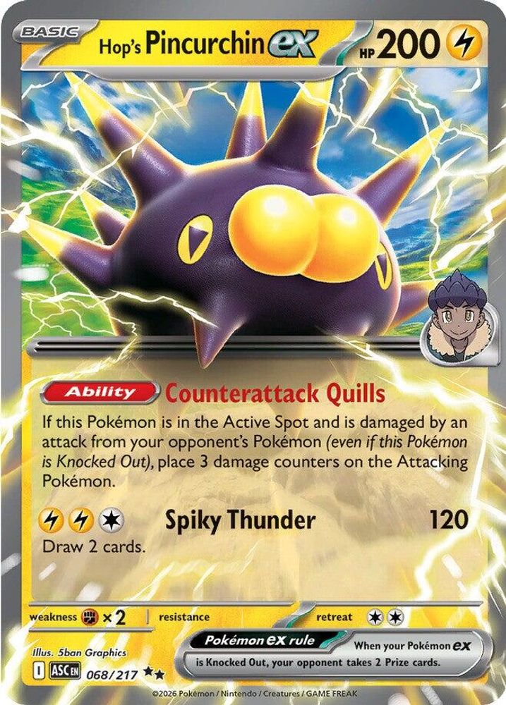 Hop's Pincurchin ex 068/217 Double Rare Ascended Heroes Pokemon Holo