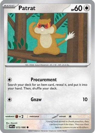 Patrat 072/086 Common White Flare Reverse Holo