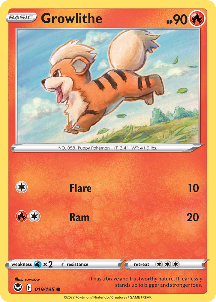 Growlithe 019/195 Common Silver Tempest