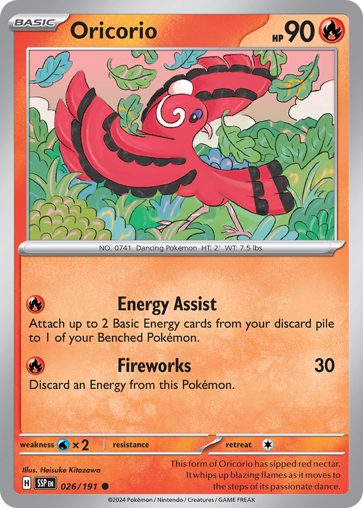 Oricorio 026/191 Common Surging Sparks Reverse Holo