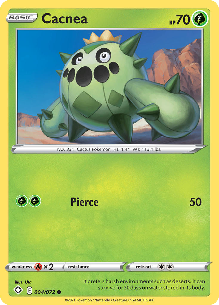 Cacnea 004/072 Common Shining Fates Reverse Holo
