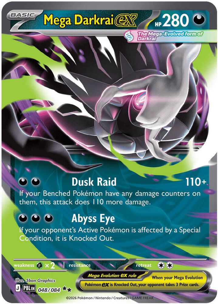 Mega Darkrai ex 048/084 Double Rare Pitch Black Pokemon Holo