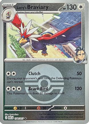 Larry's Braviary (Poke Ball) 174/217 Holo Ascended Heroes Reverse Holo
