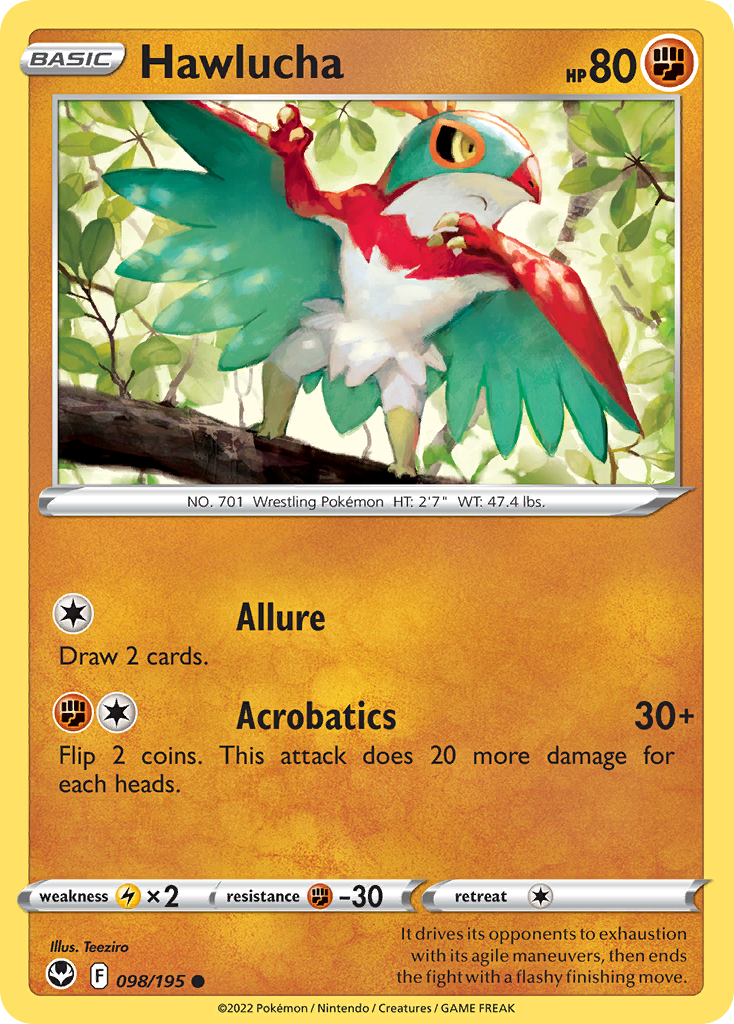 Hawlucha 098/195 Common Silver Tempest