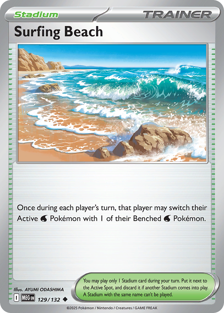 Surfing Beach 129/132 Uncommon Mega Evolution