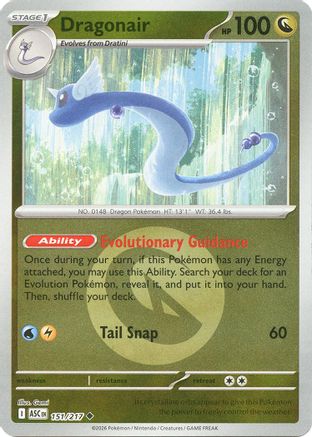 Dragonair (Energy Symbol Pattern) 151/217 Ascended Heroes Reverse Holo