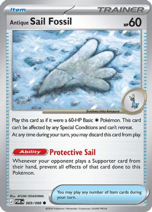 Antique Sail Fossil 069/088 Common Perfect Order Reverse Holo
