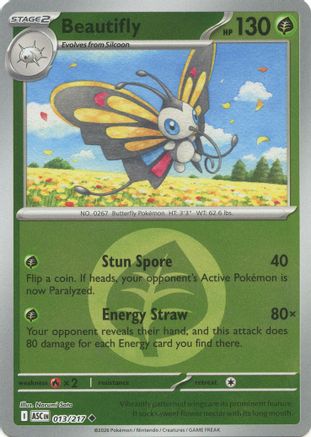 Beautifly (Energy Symbol Pattern) 013/217 Ascended Heroes Reverse Holo