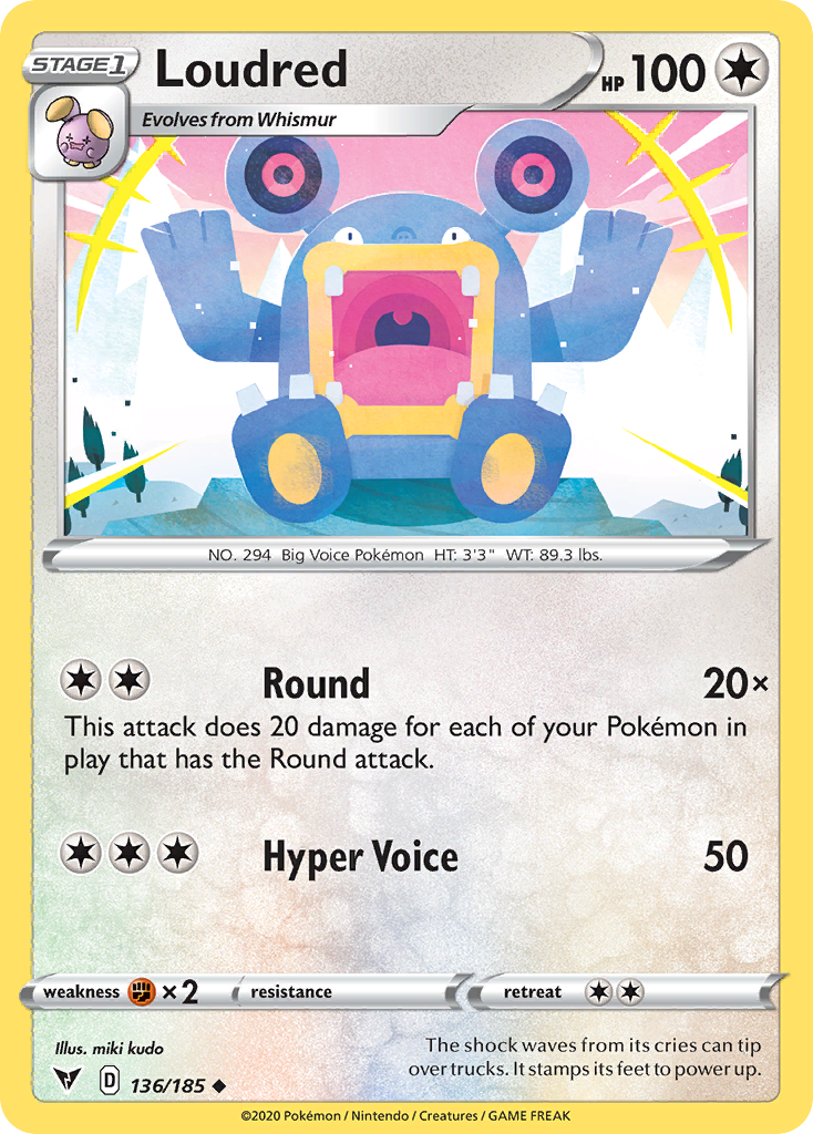 Loudred 136/185 Uncommon Vivid Voltage