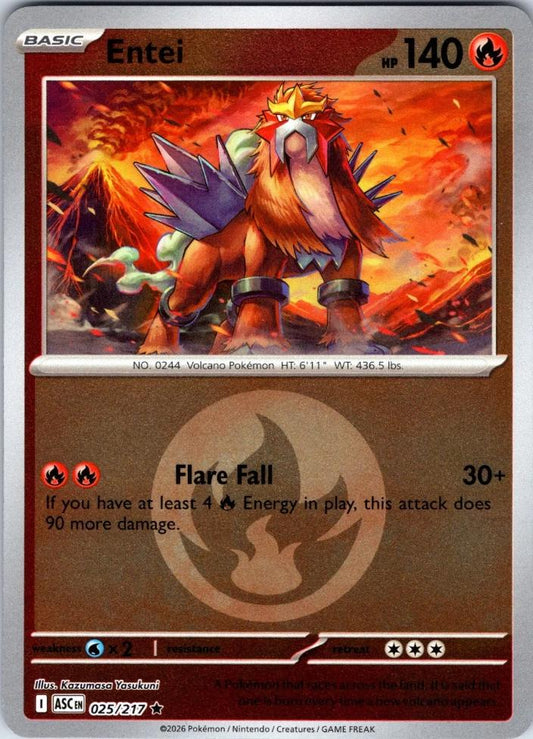 Entei (Energy Symbol Pattern) 025/217 Ascended Heroes Reverse Holo