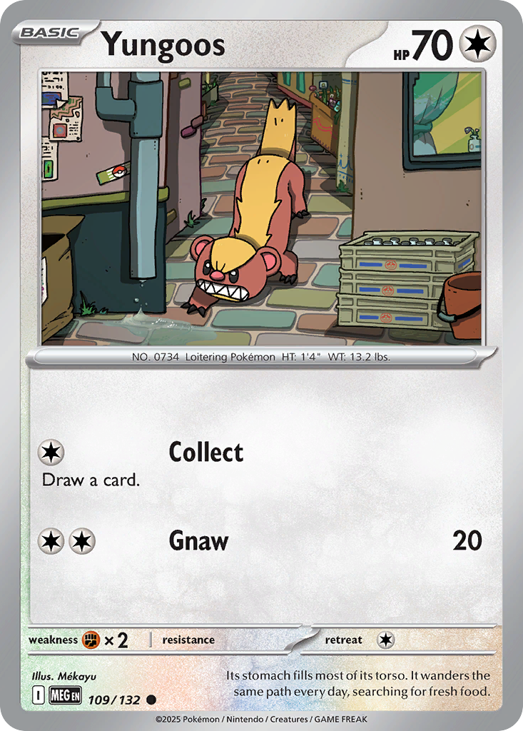 Yungoos 109/132 Common Mega Evolution Reverse Holo
