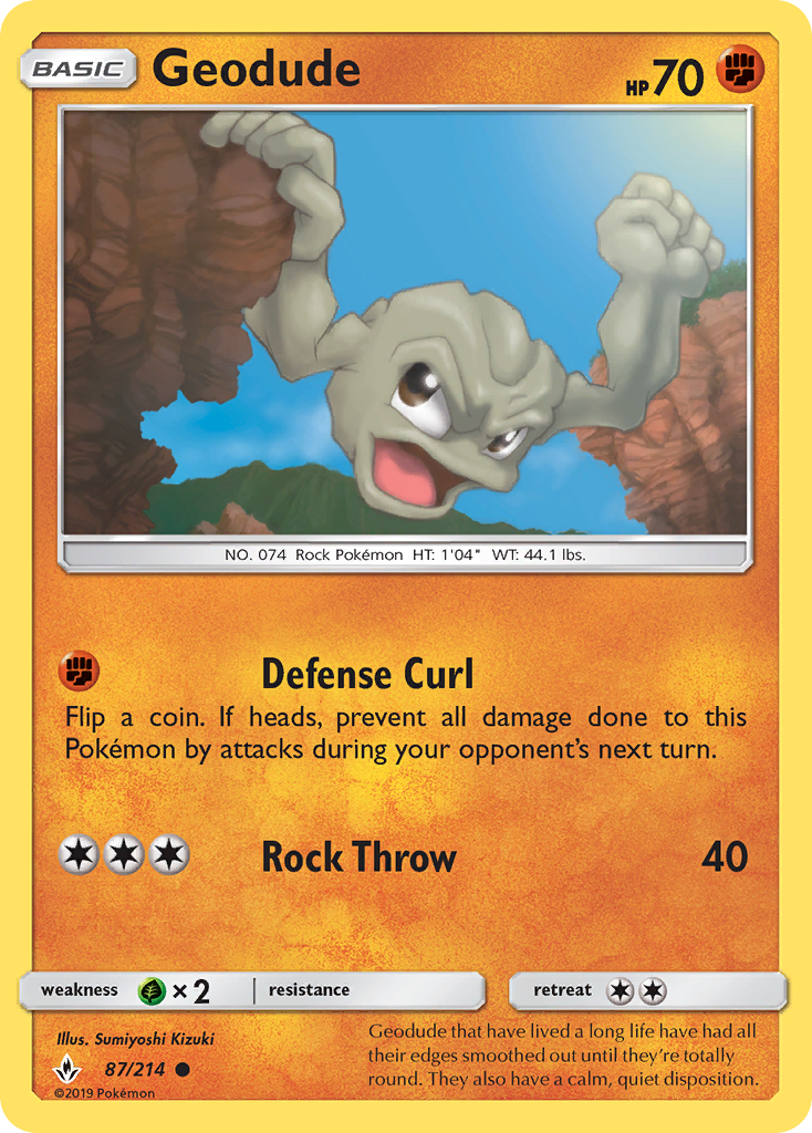 Geodude 87/214 Common Unbroken Bonds Reverse Holo