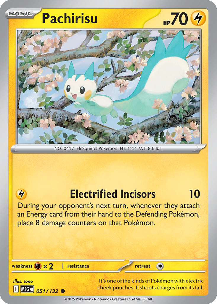 Pachirisu 051/132 Common Mega Evolution Reverse Holo
