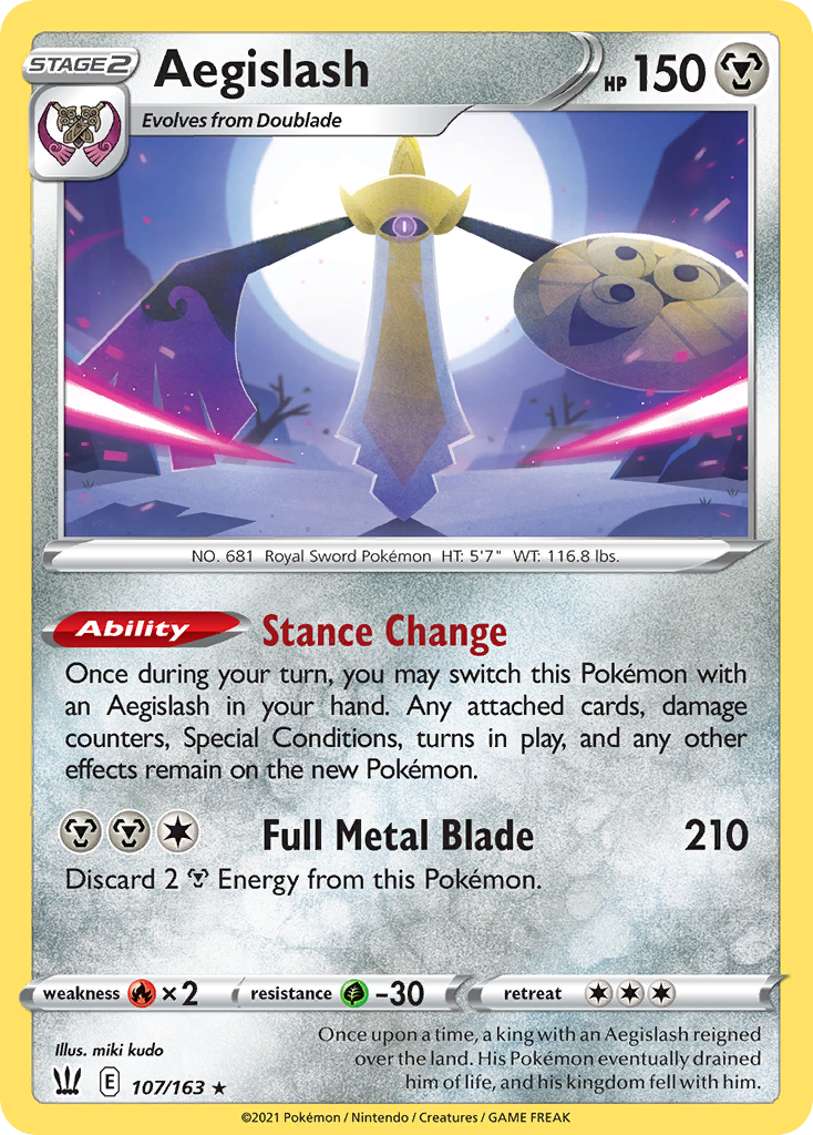 Aegislash 107/163 Holo Rare Battle Styles Holo