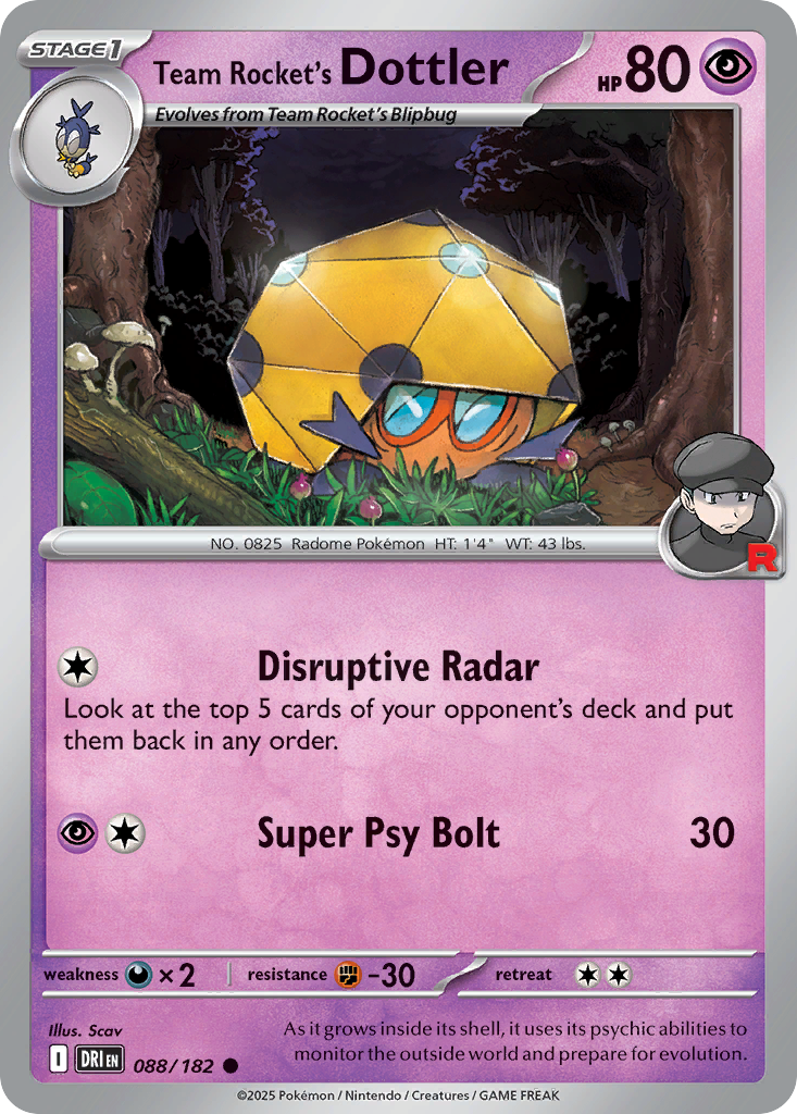 Team Rocket's Dottler 088/182 Common Destined Rivals