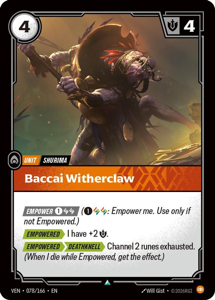 Baccai Witherclaw 078/166 Uncommon Vendetta