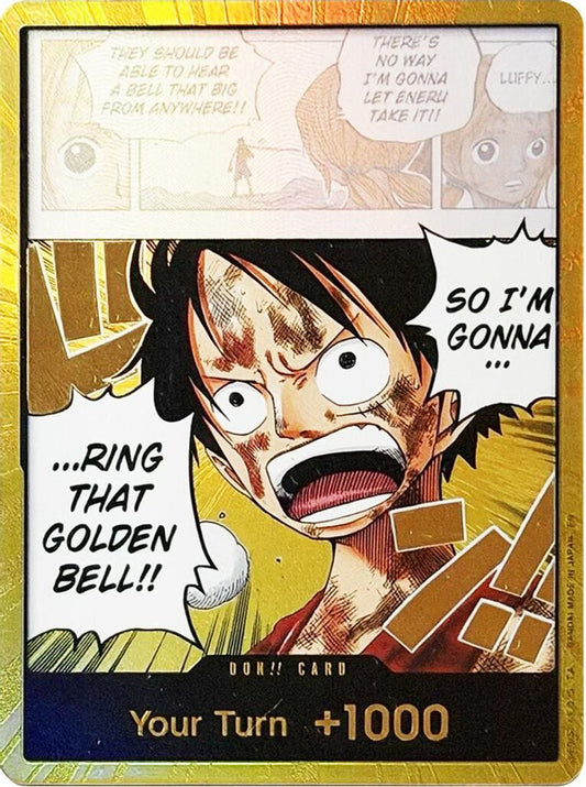 DON!! Card Monkey D. Luffy "Ring That Golden Bell!!" (Luffy) (Gold) Adventure on Kami's Island Foil