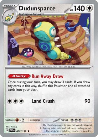 Dudunsparce 080/131 Holo Rare Prismatic Evolutions Holo