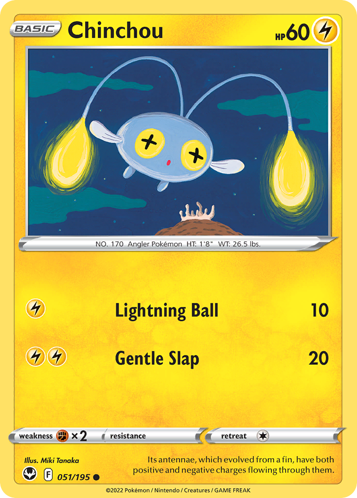 Chinchou 051/195 Common Silver Tempest Reverse Holo