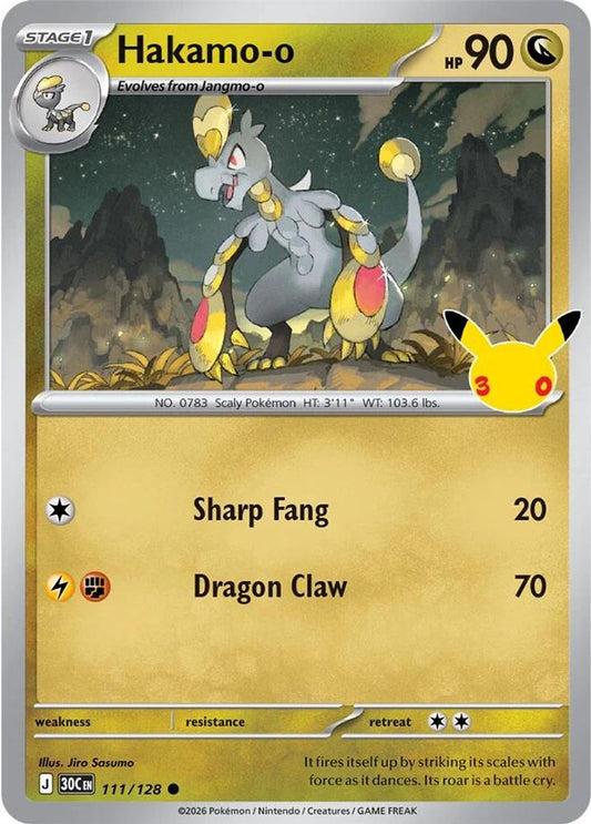 Hakamo-o 111/128 ME: 30th Celebration Pokemon Holo Near Mint