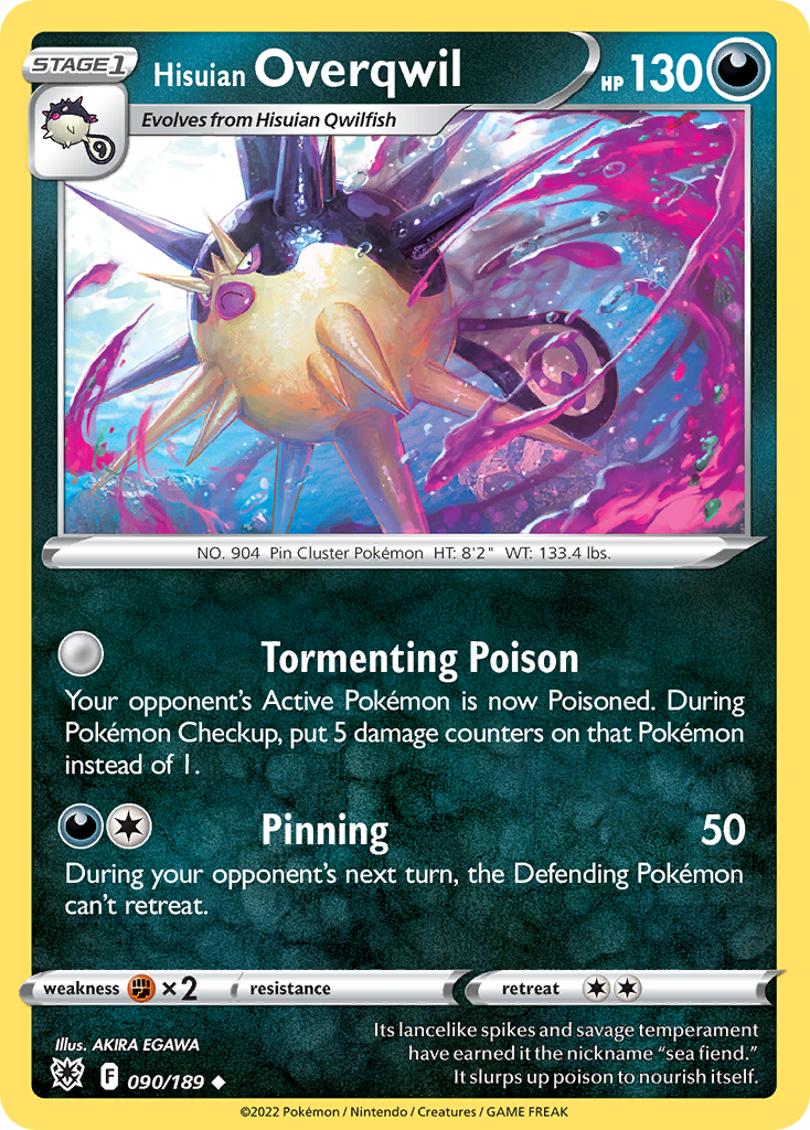 Hisuian Overqwil 090/189 Uncommon Astral Radiance Reverse Holo