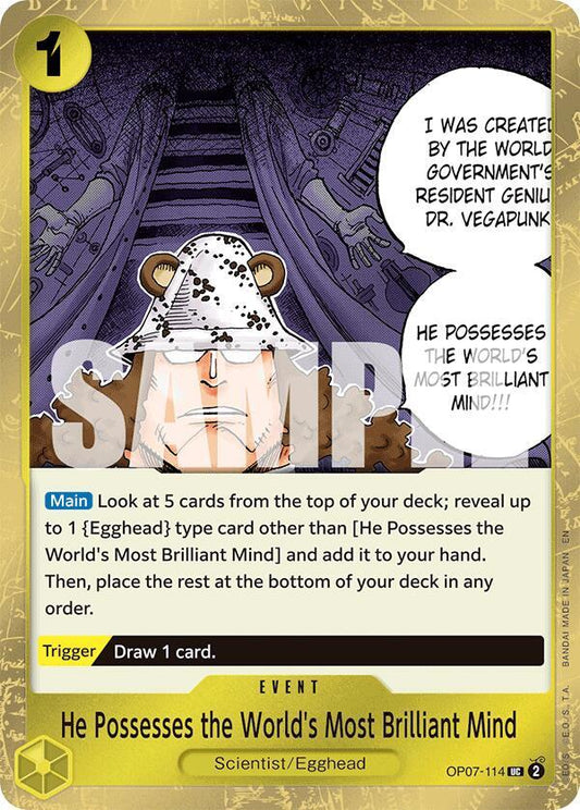 He Possesses the World's Most Brilliant Mind (Pirate Foil) OP07-114 Premium Booster -The Best- Vol. 2 Foil