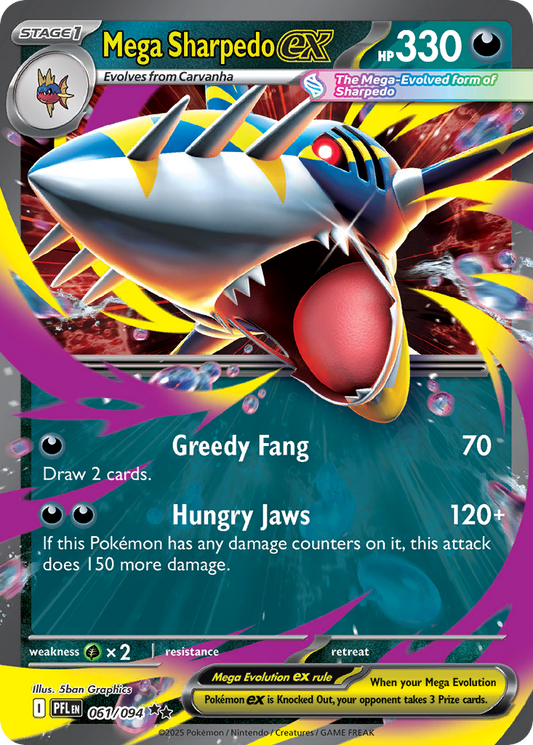 Mega Sharpedo ex 061/094 Double Rare Phantasmal Flames