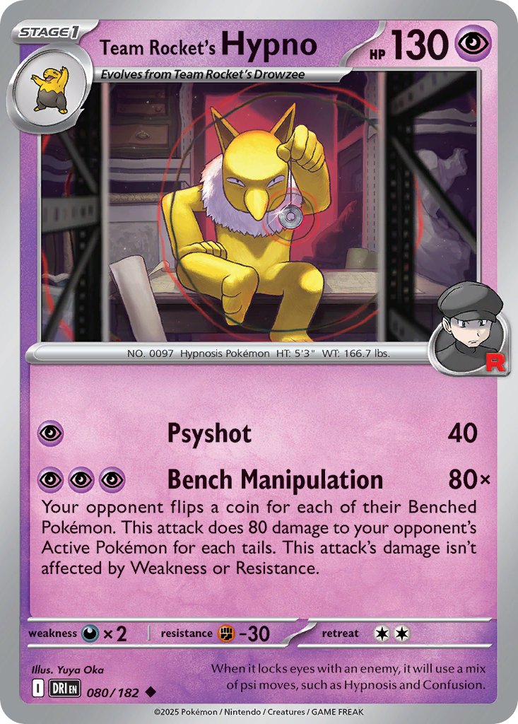 Team Rocket's Hypno 080/182 Uncommon Destined Rivals