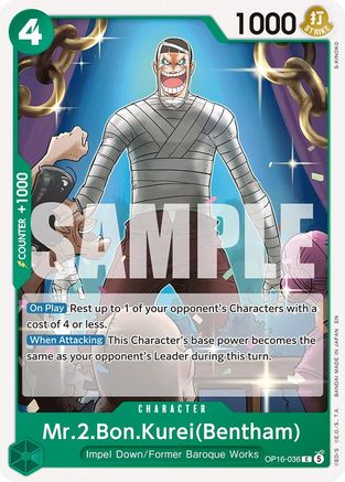 Mr.2.Bon.Kurei(Bentham) (036) OP16-036 Common The Time of Battle
