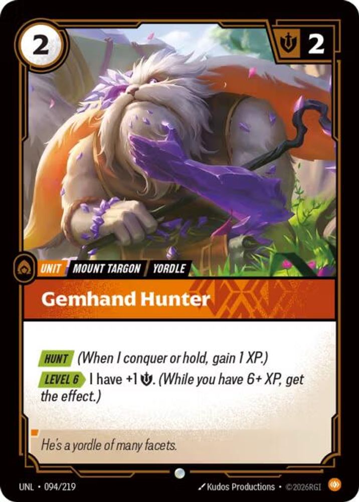 Gemhand Hunter 094/219 Common Unleashed Foil