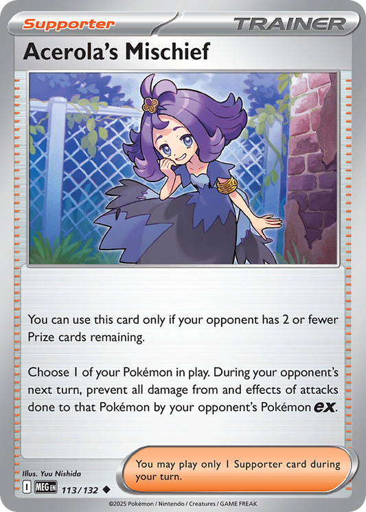 Acerola's Mischief 113/132 Uncommon Mega Evolution Reverse Holo