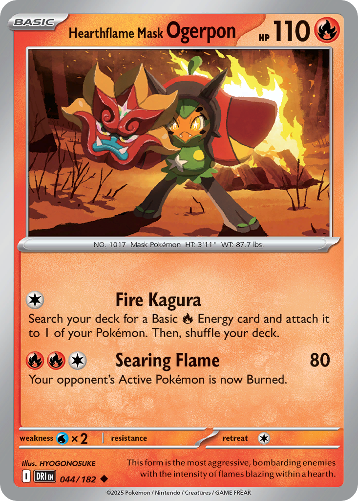 Hearthflame Mask Ogerpon 044/182 Uncommon Destined Rivals