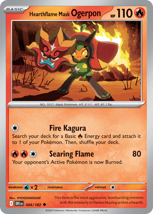 Hearthflame Mask Ogerpon 044/182 Uncommon Destined Rivals