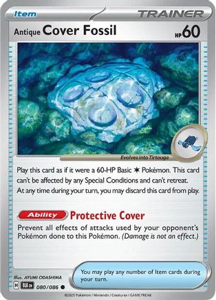 Antique Cover Fossil 080/086 Common Black Bolt Reverse Holo