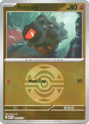 Rolycoly (Dusk Ball) 118/217 Common Ascended Heroes Reverse Holo