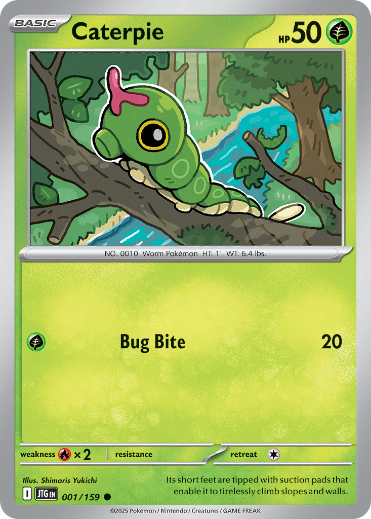 Caterpie 001/159 Common Journey Together Reverse Holo