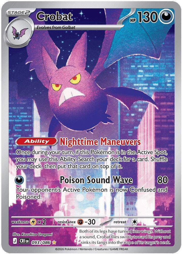 Crobat 093/086 Holo Illustration Rare Chaos Rising