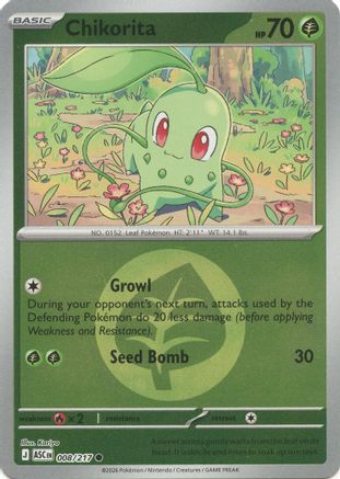 Chikorita (Energy Symbol Pattern) 008/217 Ascended Heroes Reverse Holo