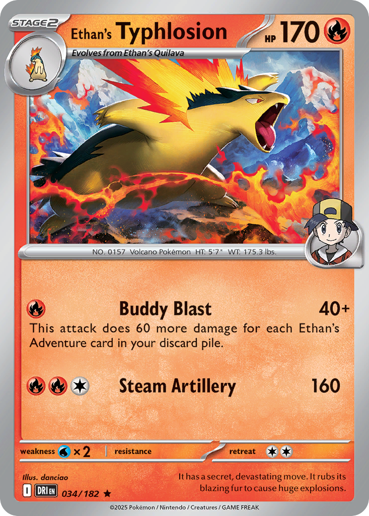 Ethan's Typhlosion 034/182 Rare Destined Rivals Holo