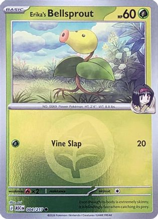 Erika's Bellsprout (Energy Symbol Pattern) 004/217 Holo Ascended Heroes Reverse Holo