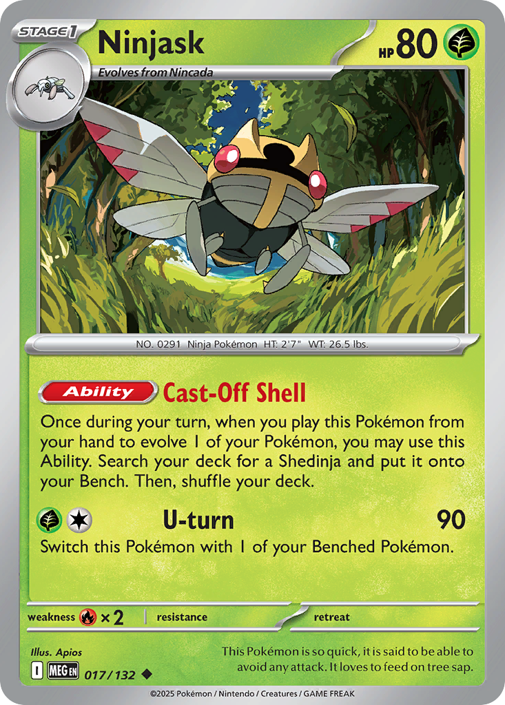 Ninjask 017/132 Uncommon Mega Evolution