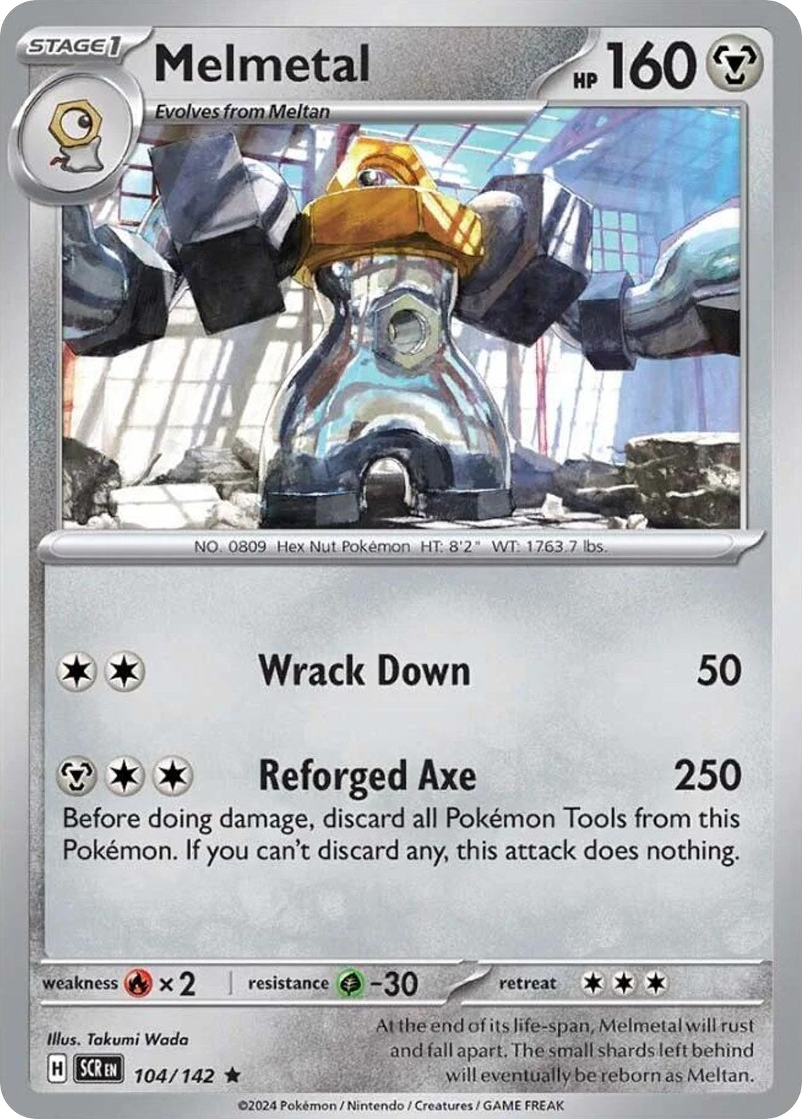 Melmetal 104/142 Rare Stellar Crown Reverse Holo