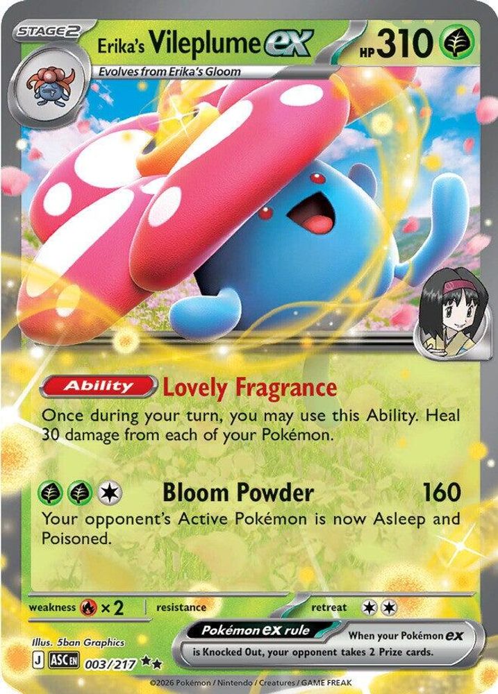 Erika's Vileplume ex 003/217 Double Rare Ascended Heroes Pokemon Holo